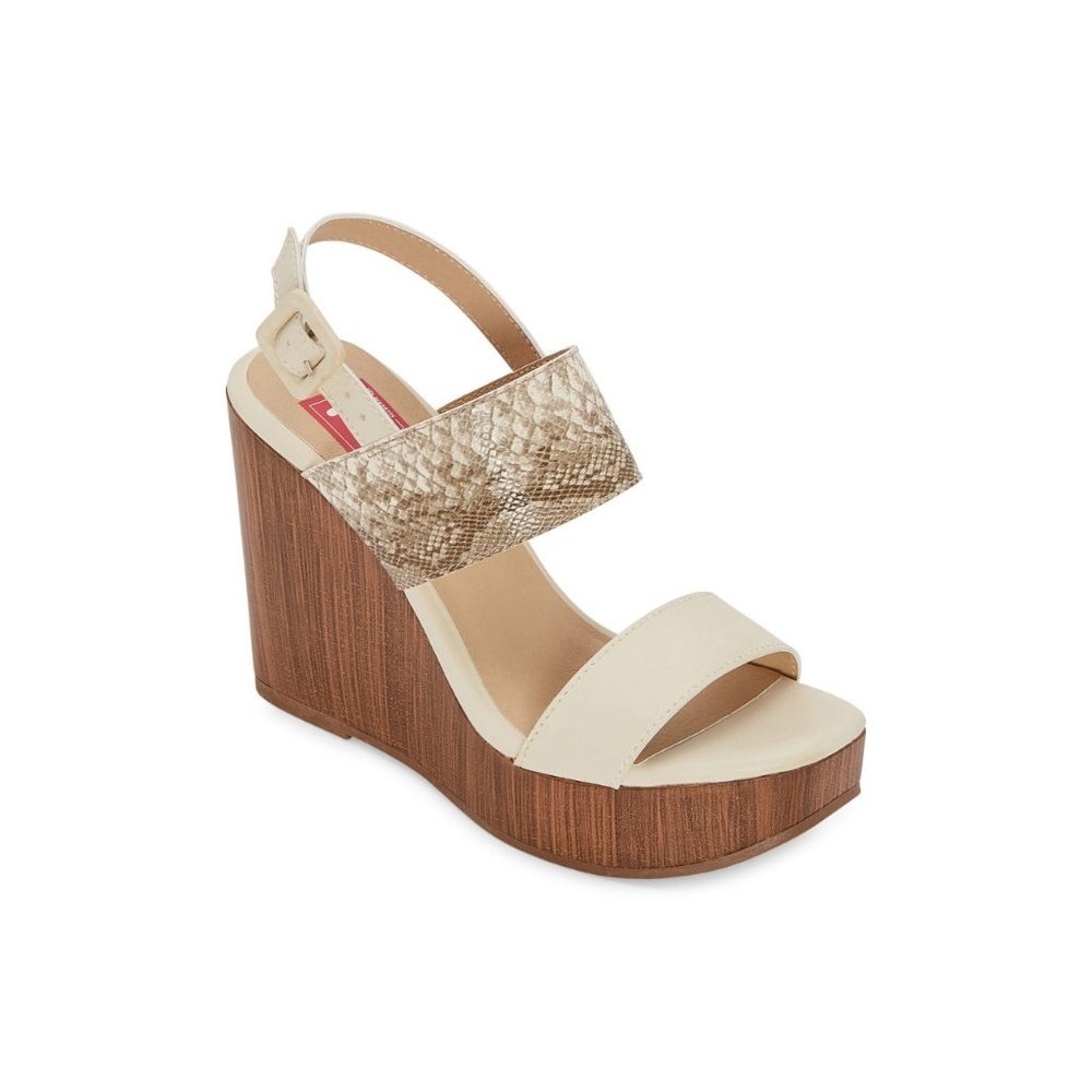 Pop Complete Wedge Sandals snake beige 9.5 vegan